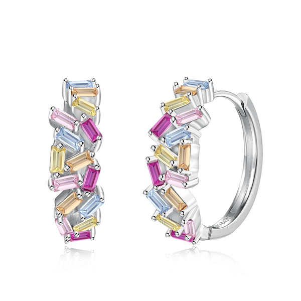 <ORIELL>Dazzling Colorful Emerald Cut Daily Earrings
