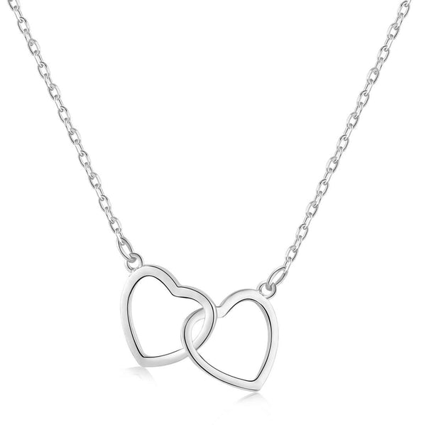 <ORIELL>Sterling Silver Love Double Ring Necklace