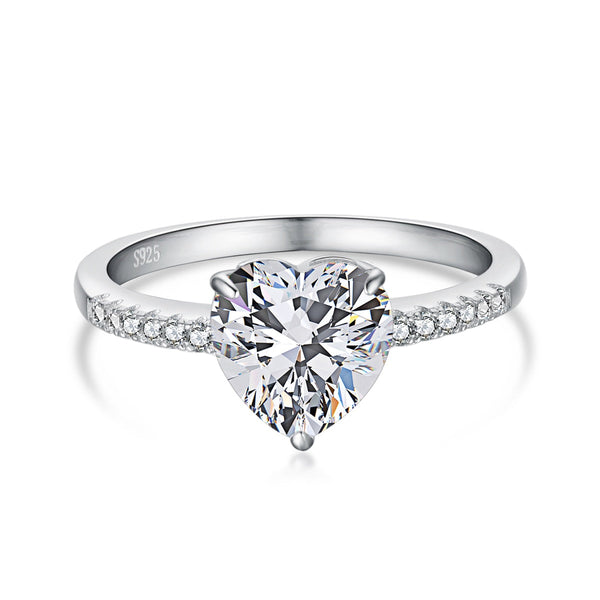 <ORIELL>2.0 Carat Dazzling Lustrous Heart Cut Lover Ring