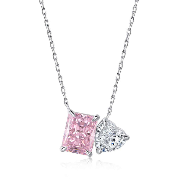 <ORIELL>Dazzling Square & Heart Shape Necklace