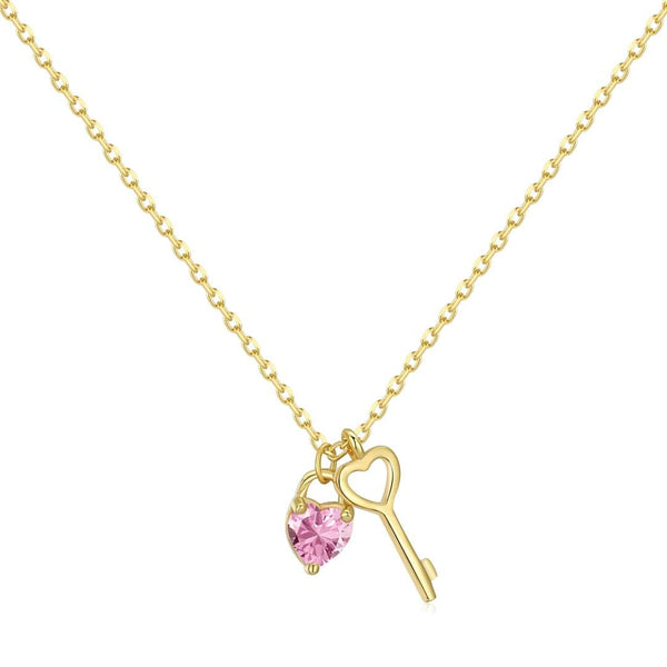 <ORIELL>Unique Heart Shape Key Pendent Necklace