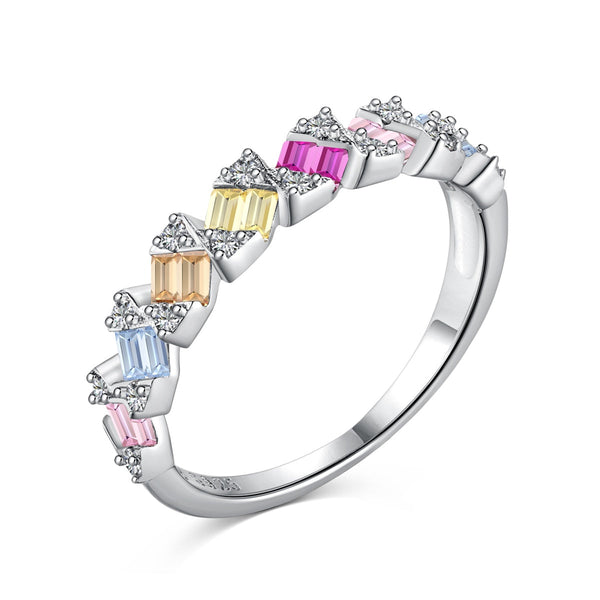 <ORIELL>Delicate Vibrant Emerald Cut Daily Ring