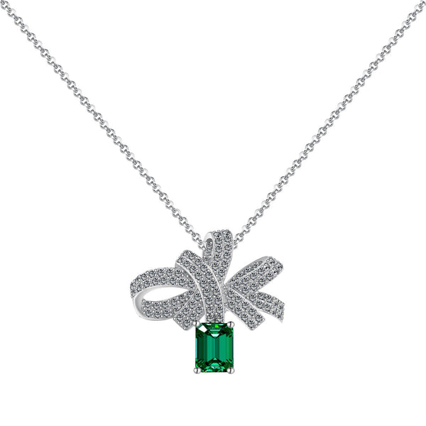 <ORIELL>Luxurious Flower Shape Emerald Cut Necklace