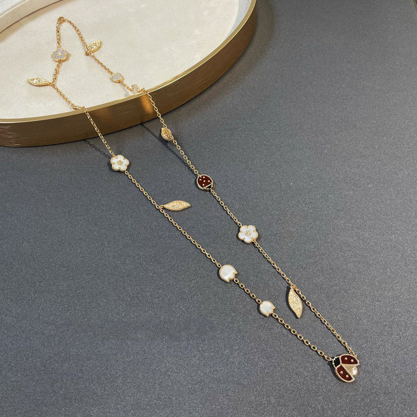 <ORIELL>LUCKY SPRING 15 MOTIFS GOLD NECKLACE