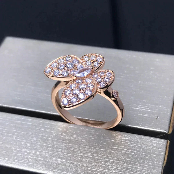 <ORIELL>BUTTERFLY PINK GOLD DIAMOND RING