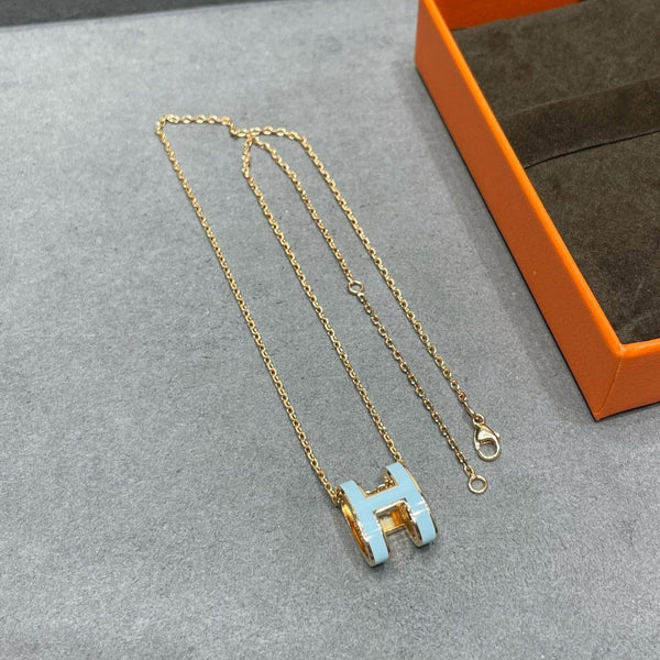 <ORIELL>POP H SKY BLUE NECKLACE