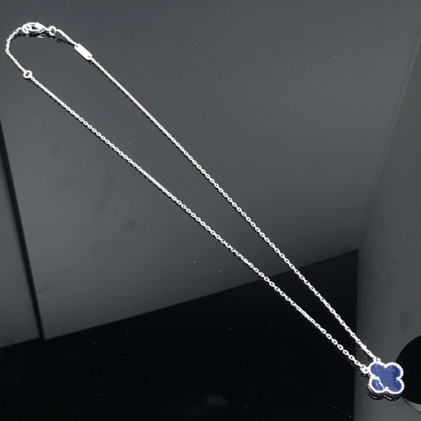 <ORIELL>CLOVER PIETERSITE SILVER LONG NECKLACE