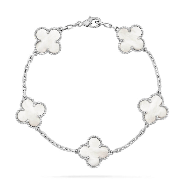 <ORIELL>CLOVER SILVER MOP 5 MOTIF BRACELET