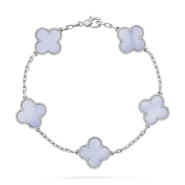 <ORIELL>CLOVER  5 MOTIF PURPLE CHALCEDONY BRACELET