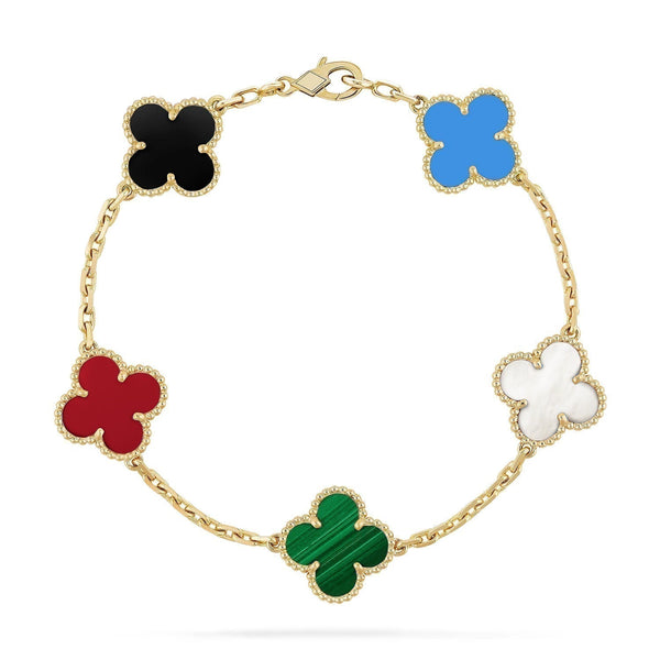 <ORIELL>CLOVER 5 MOTIFS MULTICOLOR  BRACELET
