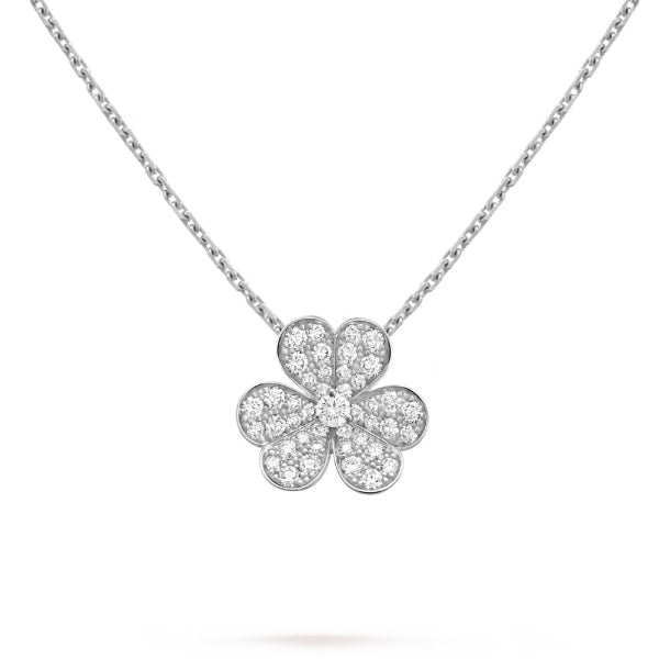<ORIELL>CLOVER DIAMOND NECKLACE SILVER