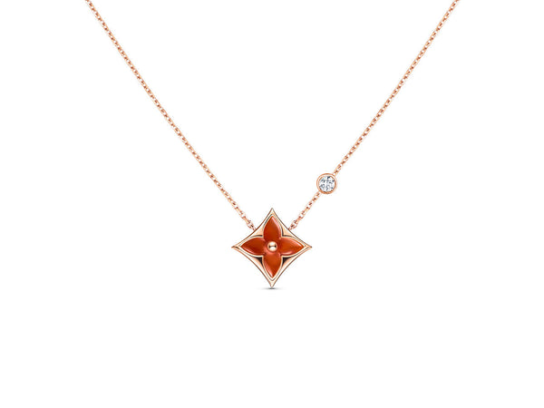 <ORIELL>STAR NECKLACE PINK GOLD 1 DIAMOND