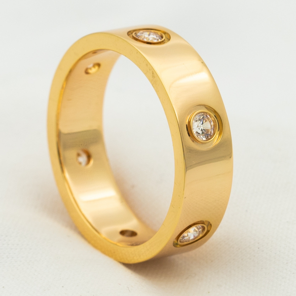 <ORIELL>LOVE RING 5.5MM 6 DIAMONDS PINK GOLD