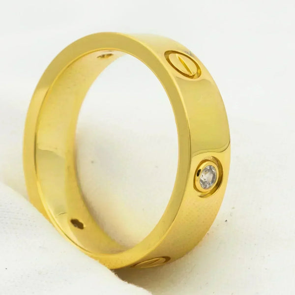 <ORIELL>LOVE RING 5.5MM 3 DIAMONDS GOLD
