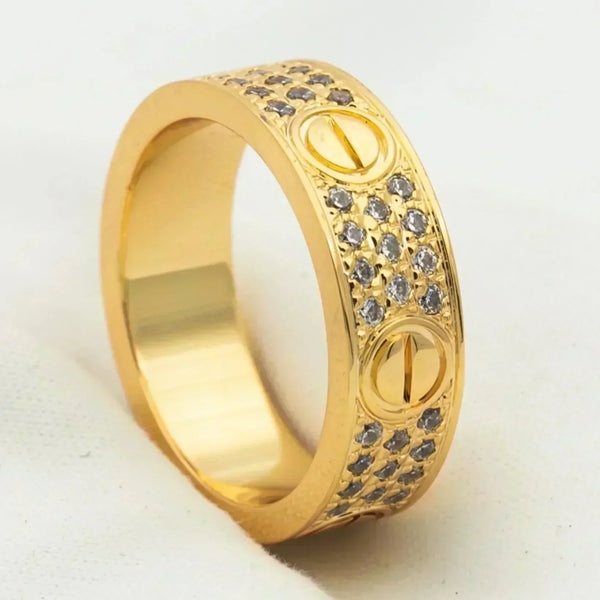 <ORIELL>LOVE RING 5.5MM DIAMONDS PAVED