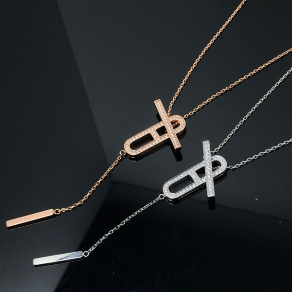 <ORIELL>HM NECKLACE PLATINUM ROSE GOLD DIAMOND