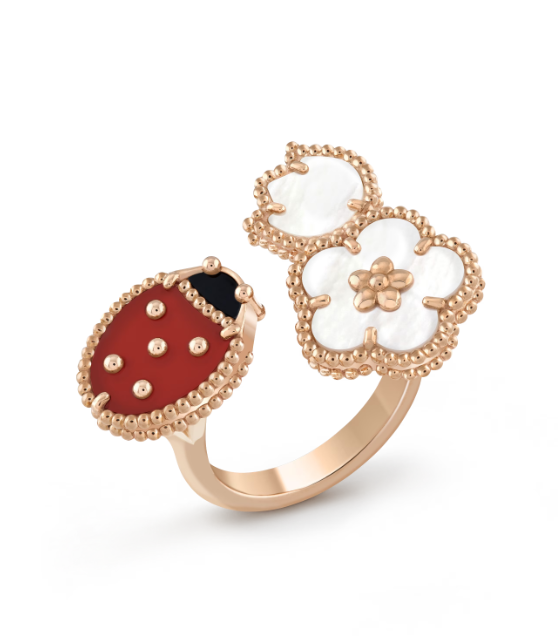 <ORIELL>LUCKY 3 MOTIF ROSE GOLD RING