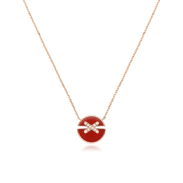 <ORIELL>JEUX DE ROSE GOLD DIAMOND NECKLACE