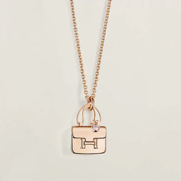 <ORIELL>AMULETTE PEDANT ROSE GOLD NECKLACE