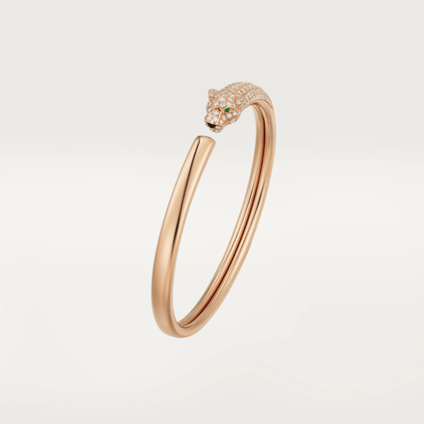 <ORIELL>PANTHERE ROSE GOLD DIAMOND OPEN BRACELET