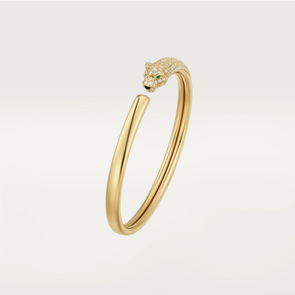 <ORIELL>PANTHERE GOLD DIAMOND OPEN BRACELET