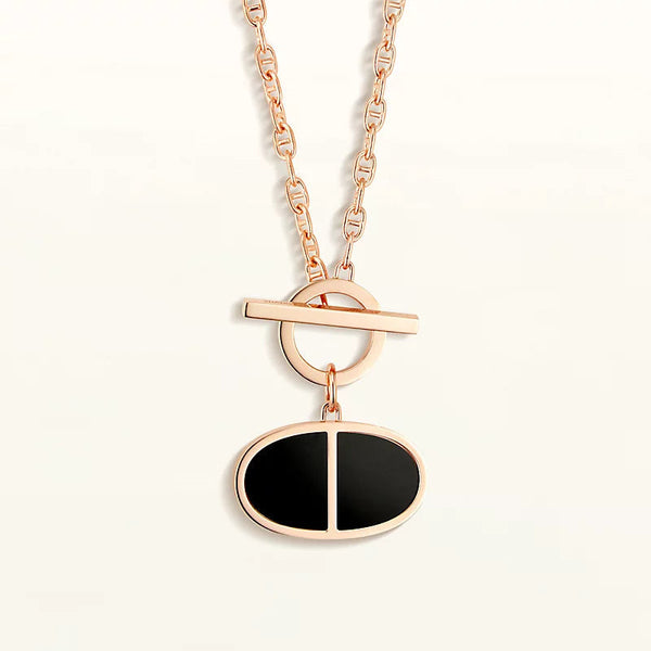 <ORIELL>CHAINE VERSO BLACK CERAMIC NECKLACE