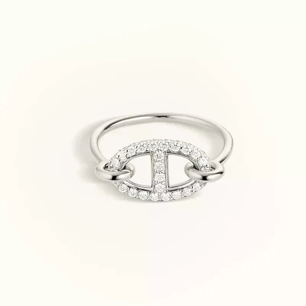 <ORIELL>RONDE SMALL SILVER DIAMOND RING