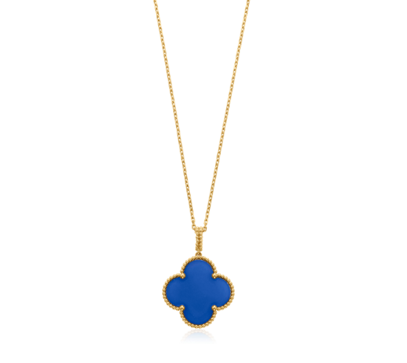 <ORIELL>CLOVER 25MM NECKLACE TURQUOISE ROSE GOLD