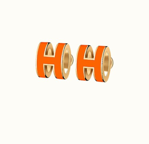 <ORIELL>MINI POP H EARRINGS ORANGE