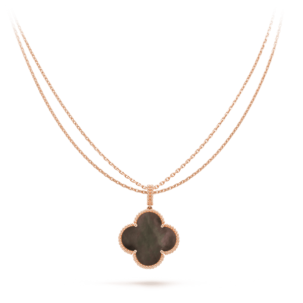 <ORIELL>CLOVER 25MM GOLD DARK MOP BIG CLOVER NECKLACE