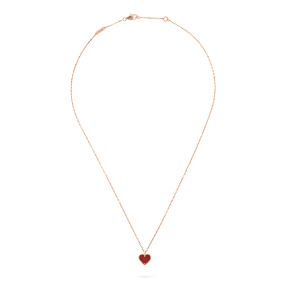 <ORIELL>SWEET CLOVER CARNELIAN HEART NECKLACE