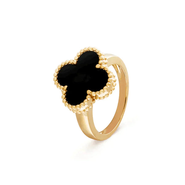 <ORIELL>CLOVER ONYX RING
