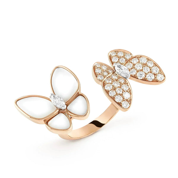 <ORIELL>TWIN BUTTERFLY DIAMOND MOP RING